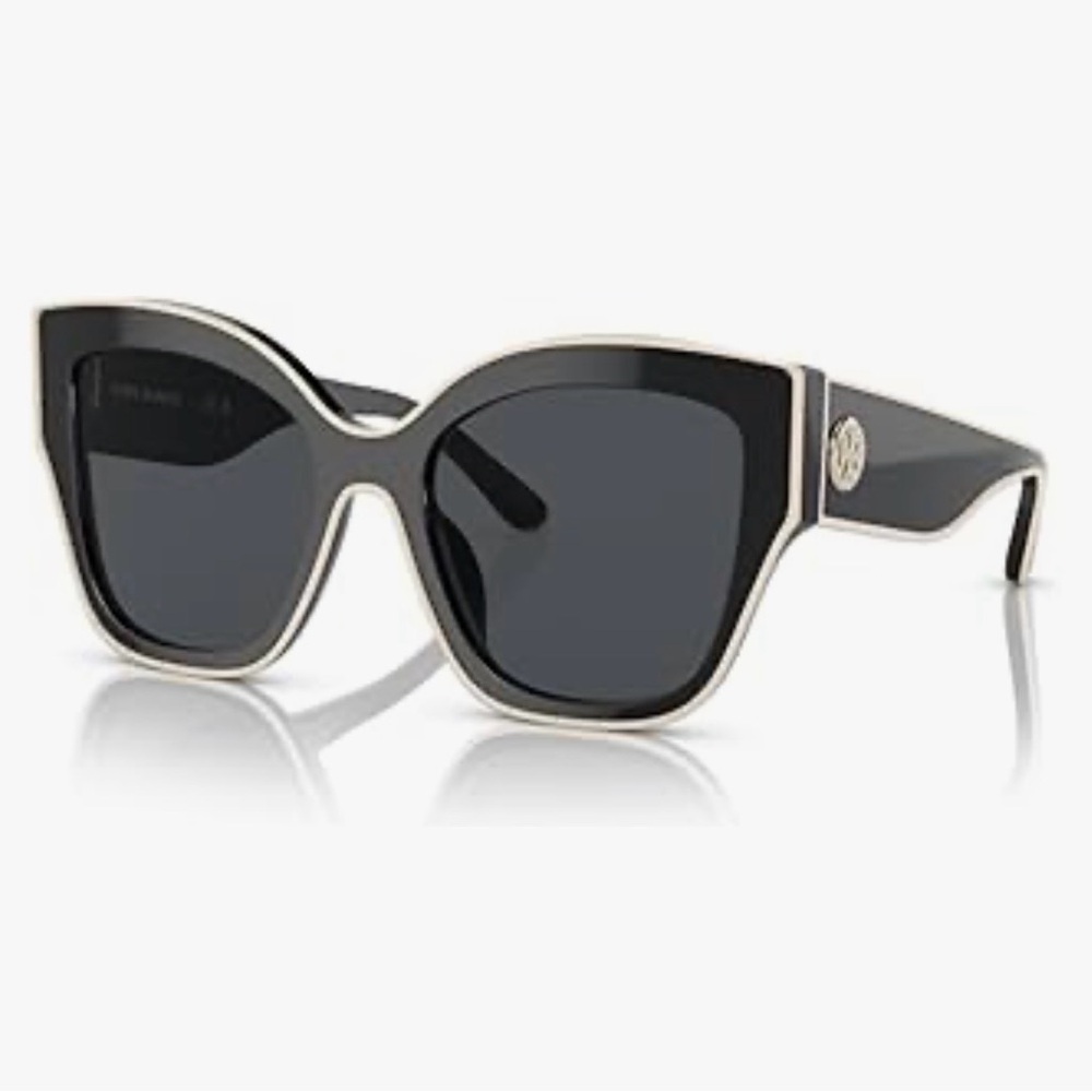 Tory Burch Black with White Piping Sunglasses